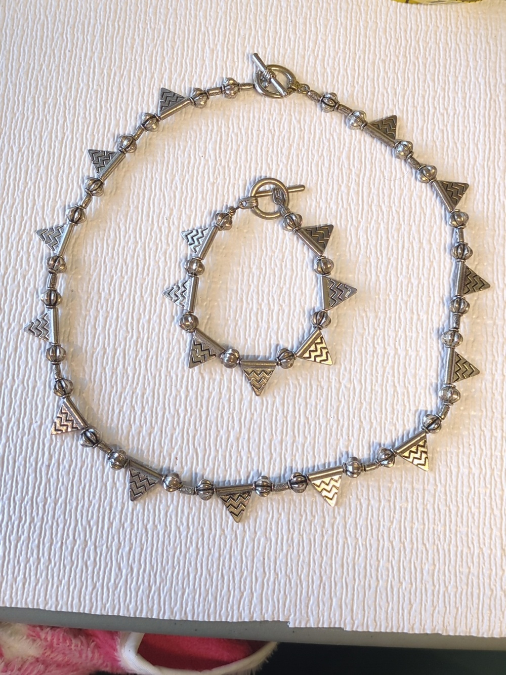 ✨ Triangle Bead 20" Necklace & 7" Bracelet Set